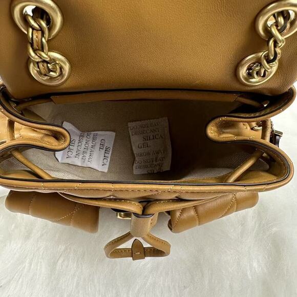 Coach Tabby Backpack W/ Pillow Quilting Crossbody Leather/Honey Brown CU076 NWT - Picture 8 of 13
